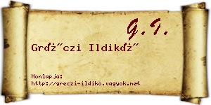 Gréczi Ildikó névjegykártya